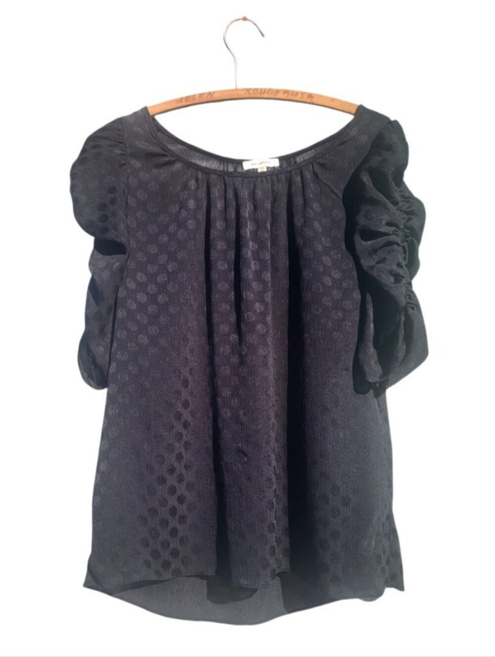 ♣️ MAX STUDIO Black Polka Dot Blouse ♣️